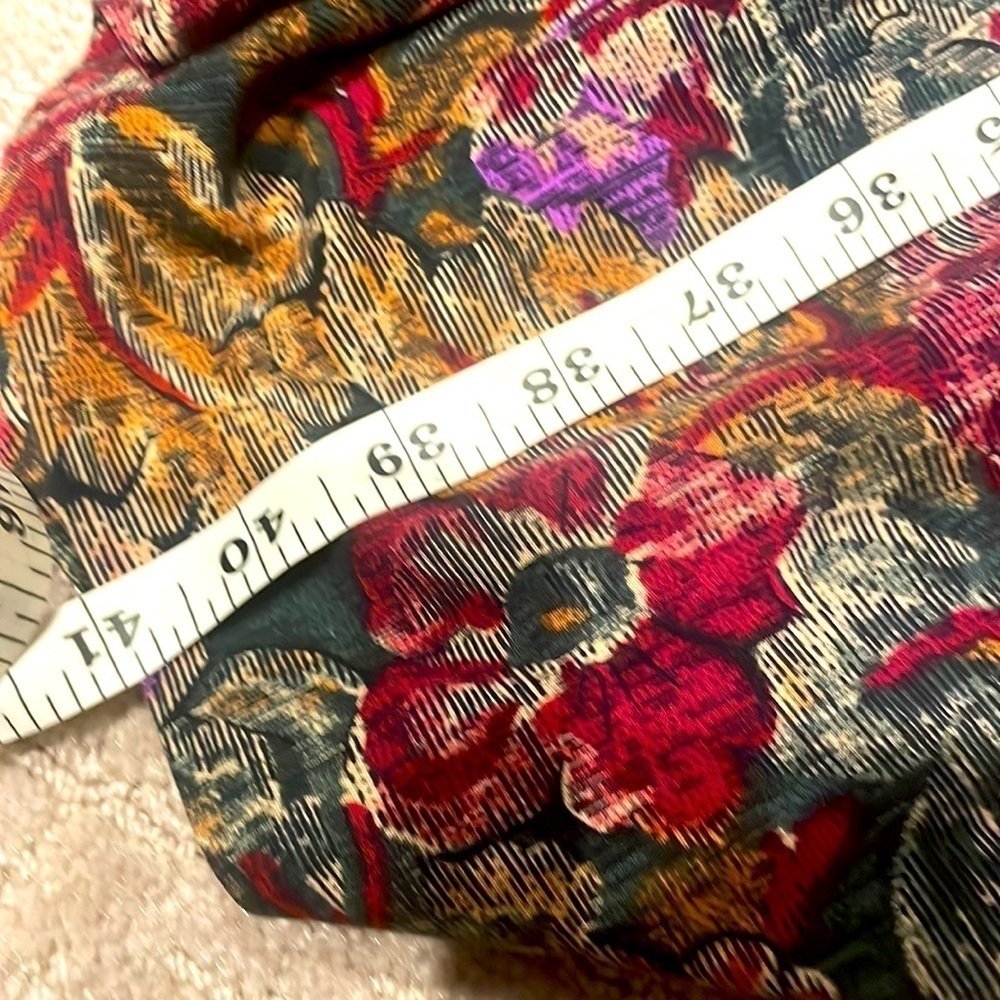 VTG 80s Dark Floral Peplum Dress Avant Garde Power Silhouette Editorial Goth 6 - Picture 10 of 11